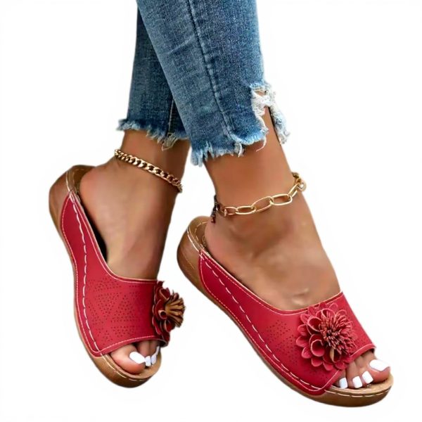 Pantofole donna plateau fiori plantare estive interni