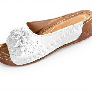 Pantofole donna plateau fiori plantare estive interni