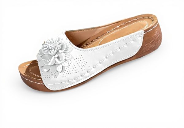 Pantofole donna plateau fiori plantare estive interni