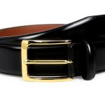 Cintura Uomo Johnston Murphy Pelle Vera Fibbia Oro