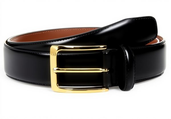 Cintura Uomo Johnston Murphy Pelle Vera Fibbia Oro