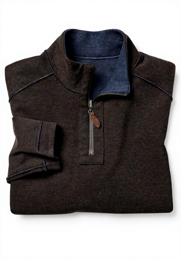 Maglione Johnston Murphy reversibile blu misto cotone uomo