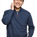 Maglione Johnston Murphy reversibile blu misto cotone uomo