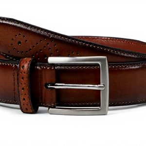 Cintura Uomo Johnston Murphy Pelle Brunita Fibbia Nichel