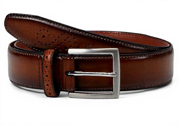 Cintura Uomo Johnston Murphy Pelle Brunita Fibbia Nichel