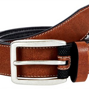 Johnston Murphy Cintura Uomo Pelle Marrone Fibbia Argento