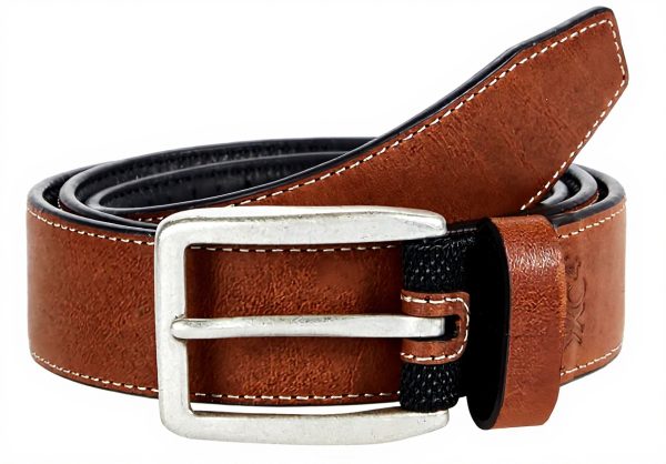 Johnston Murphy Cintura Uomo Pelle Marrone Fibbia Argento