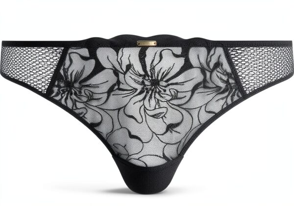 Maglietta Donna Floreale Nylon Elastam Nero XL C12M90-1