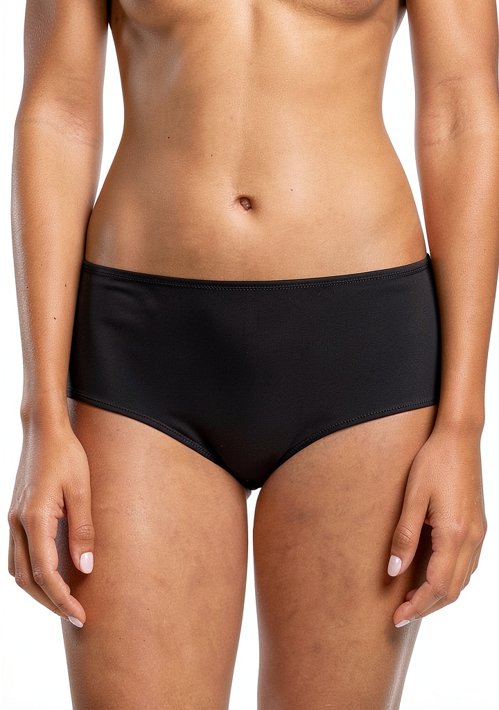 Assorbente Chantelle Nero mostrato in uso su biancheria intima